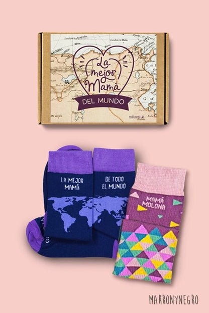 COMBO CALCETINES MAMÁ ERES LA MEJOR DEL MUNDO