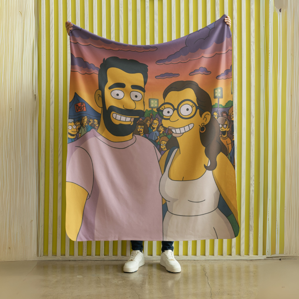👉 🟡MANTA POLAR PERSONALIZADA ESTILO SIMPSONS