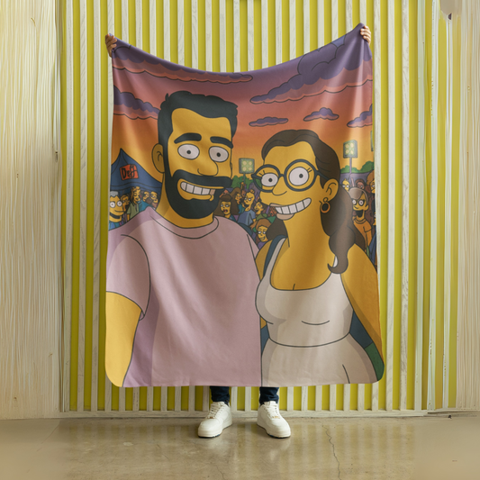 👉 🟡MANTA POLAR PERSONALIZADA ESTILO SIMPSONS