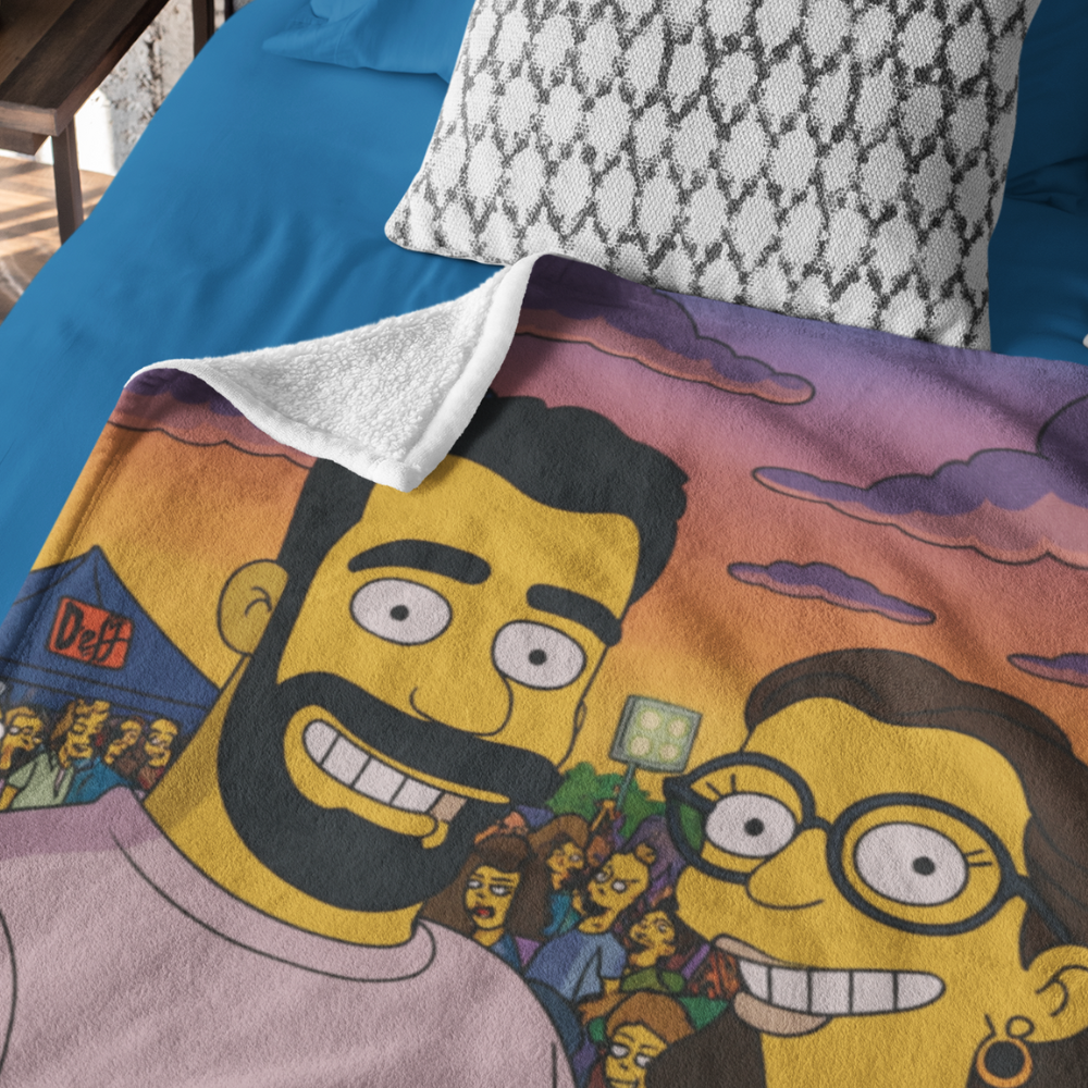 👉 🟡MANTA POLAR PERSONALIZADA ESTILO SIMPSONS
