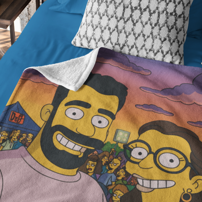 👉 🟡MANTA POLAR PERSONALIZADA ESTILO SIMPSONS