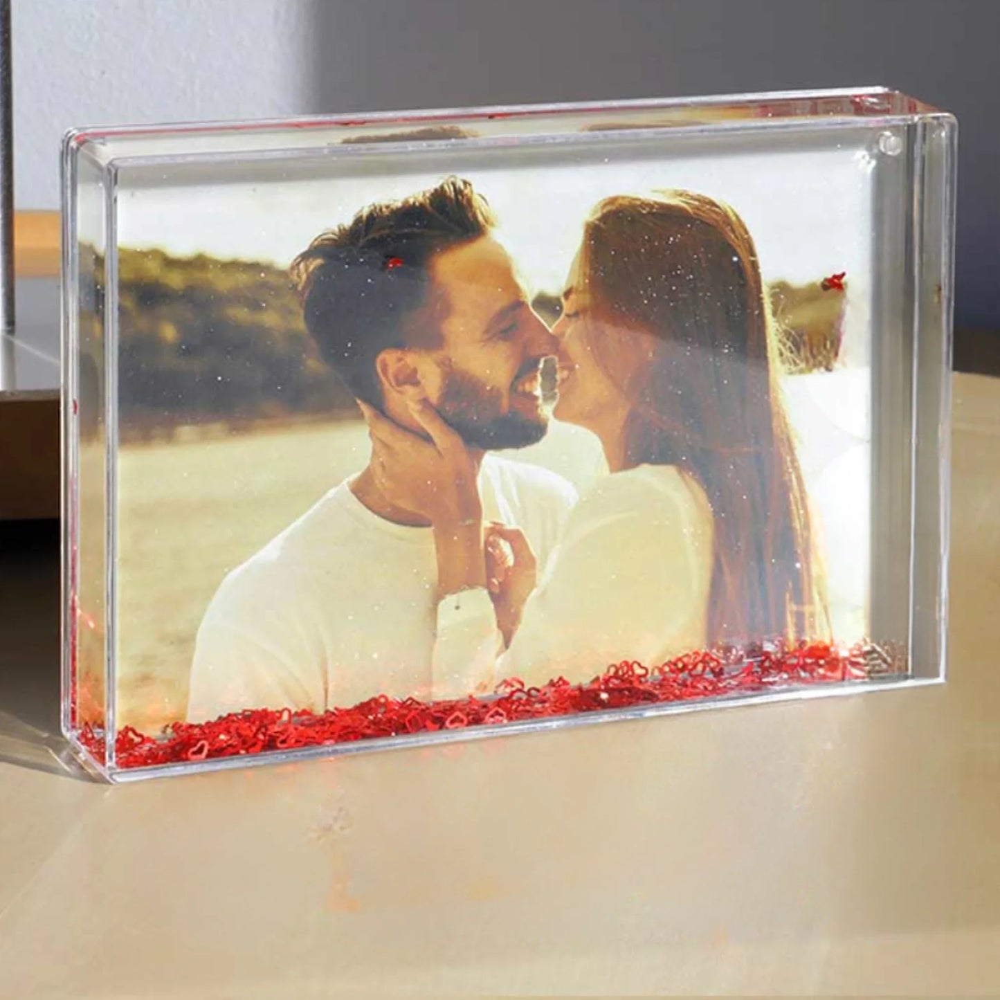 PORTAFOTOS DE AGUA CON CORAZONES FLOTANTES📸💖