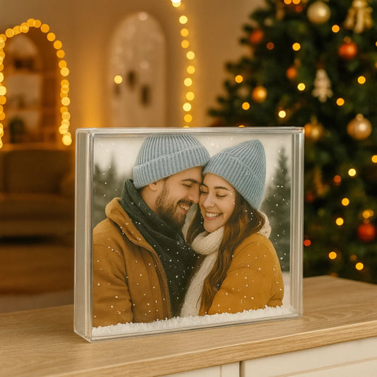 📸🎄PORTAFOTOS DE AGUA CON COPOS DE NIEVE PERSONALIZADO