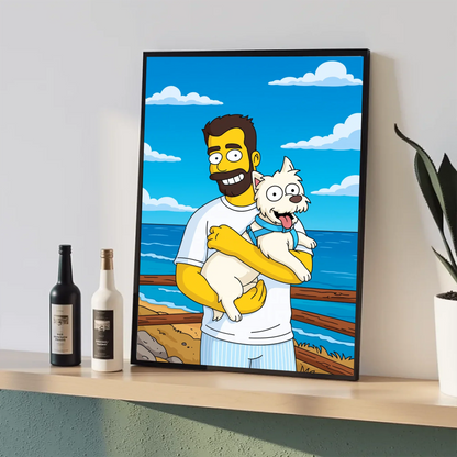 🟨 MARCO PERSONALIZADO 30X40 ESTILO LOS SIMPSONS | TU FOTO EN SPRINGFIELD 🍩💛