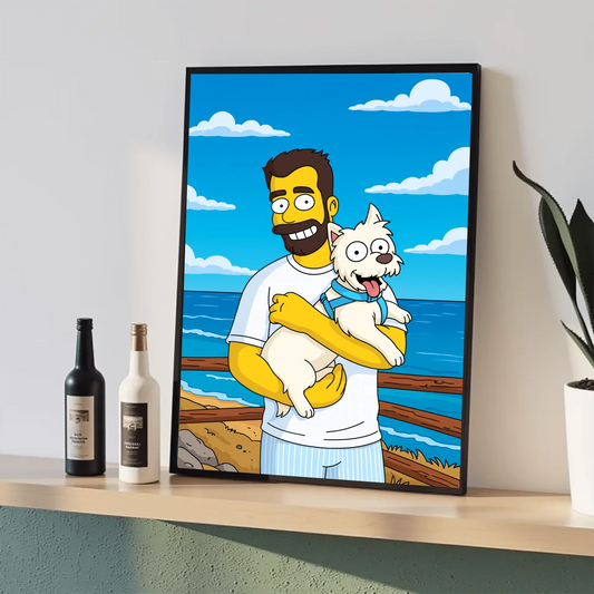 🟨 MARCO PERSONALIZADO 30X40 ESTILO LOS SIMPSONS | TU FOTO EN SPRINGFIELD 🍩💛