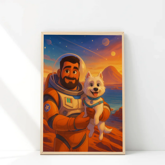 MARCO PERSONALIZADO 30X40 ESTILO ASTRONAUTA | VIAJA AL ESPACIO CON TU FOTO