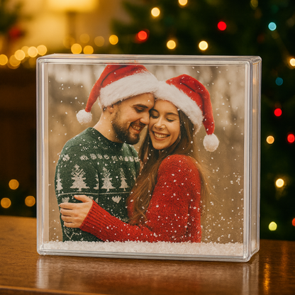 📸🎄PORTAFOTOS DE AGUA CON COPOS DE NIEVE PERSONALIZADO