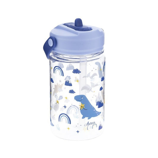 BOTELLA TRITÁN 350ML CON TAPON INFANTIL CON PAJITA - DINOS