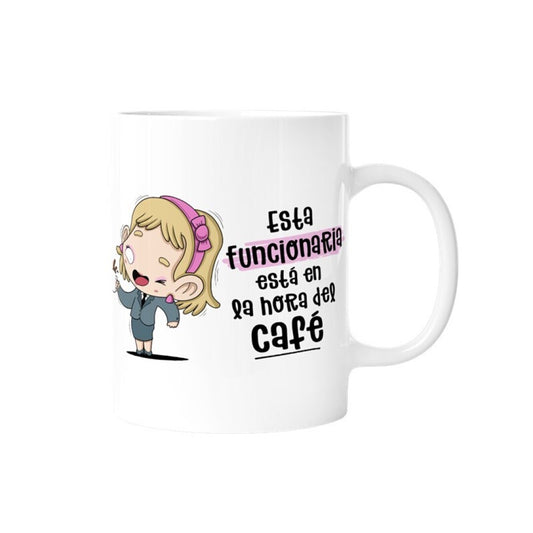 TAZA - ESTA FUNCIONARIA ESTÁ EN LA HORA DEL CAFÉ