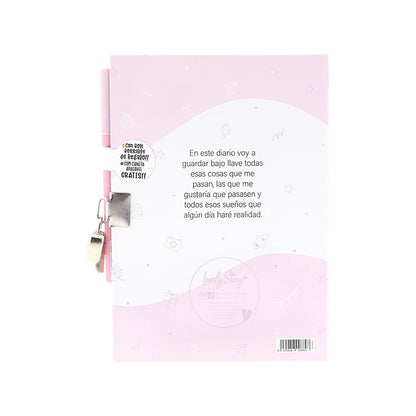 SET DIARIO CON CANDADO + BOLÍGRAFO - COSAS MUY TOP - TOP SECRET - ROSA