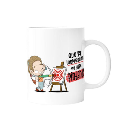 TAZA - QUE LA INSPIRACIÓN ME PILLE PINTANDO (MUJER) de MALASAÑA