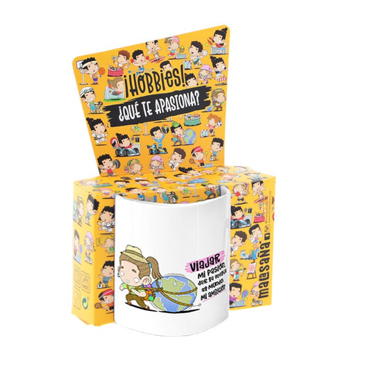 TAZA - VIAJAR MI PASIÓN, DAR LA VUELTA AL MUNDO MI AMBICIÓN (MUJER) de MALASAÑA