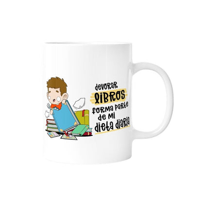 TAZA - DEVORAR LIBROS FORMA PARTE DE MI DIETA DIARIA (HOMBRE) de MALASAÑA