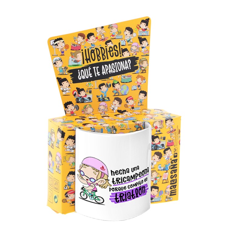 TAZA - ESTOY HECHO UN TRICAMPEÓN PORQUE COMPITO EN TRIATLÓN (MUJER) de MALASAÑA