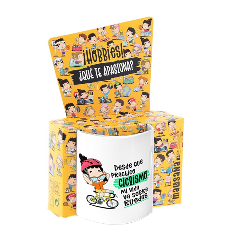 TAZA - DESDE QUE PRACTICO CICLISMO MI VIDA VA SOBRE RUEDAS (MUJER) de MALASAÑA