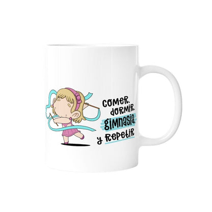 TAZA - COMER, DORMIR, GIMNASIA Y REPETIR (MUJER) de MALASAÑA