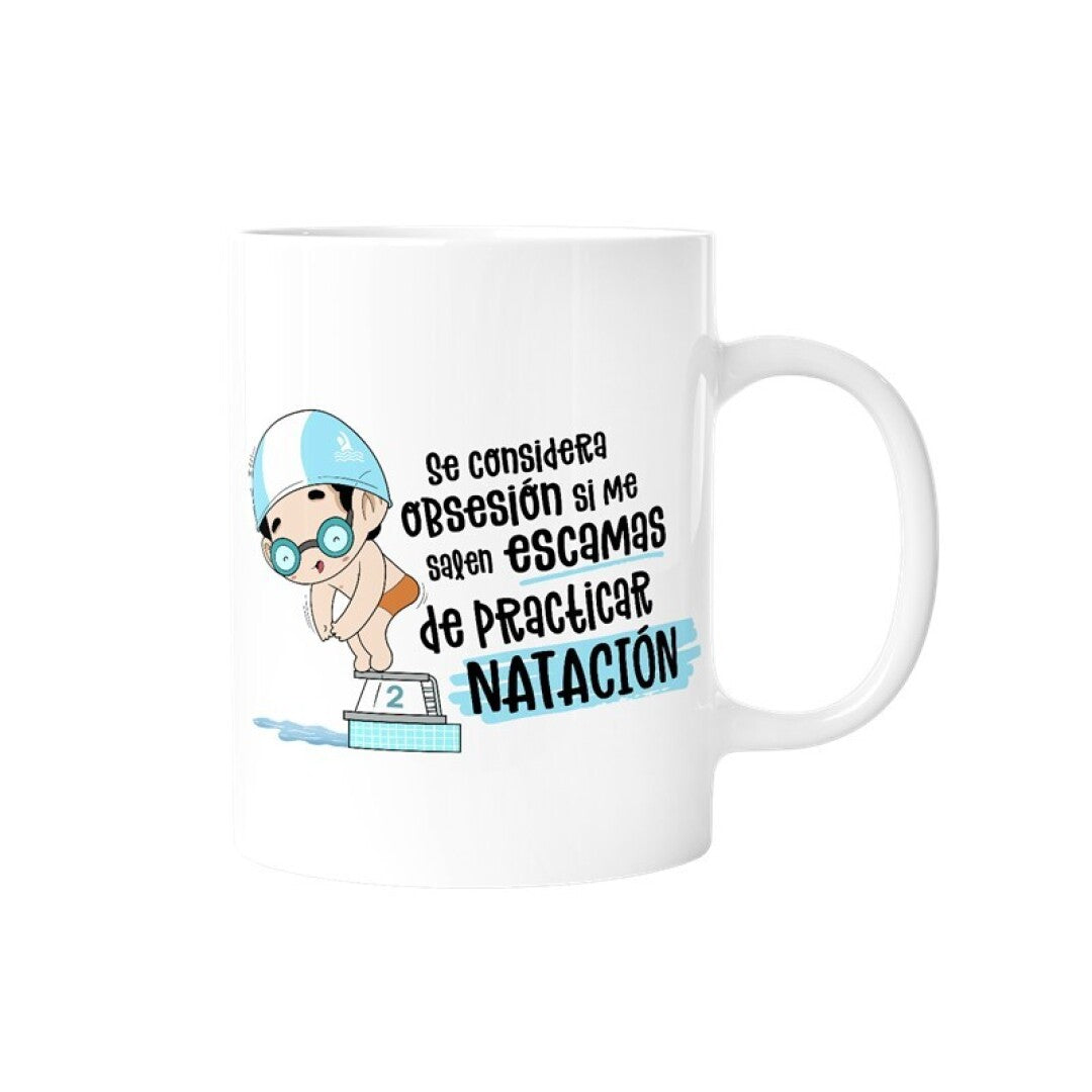 TAZA - SE CONSIDERA OBSESIÓN SI ME SALEN ESCAMAS DE PRACTICAR NATACIÓN (HOMBRE) de MALASAÑA