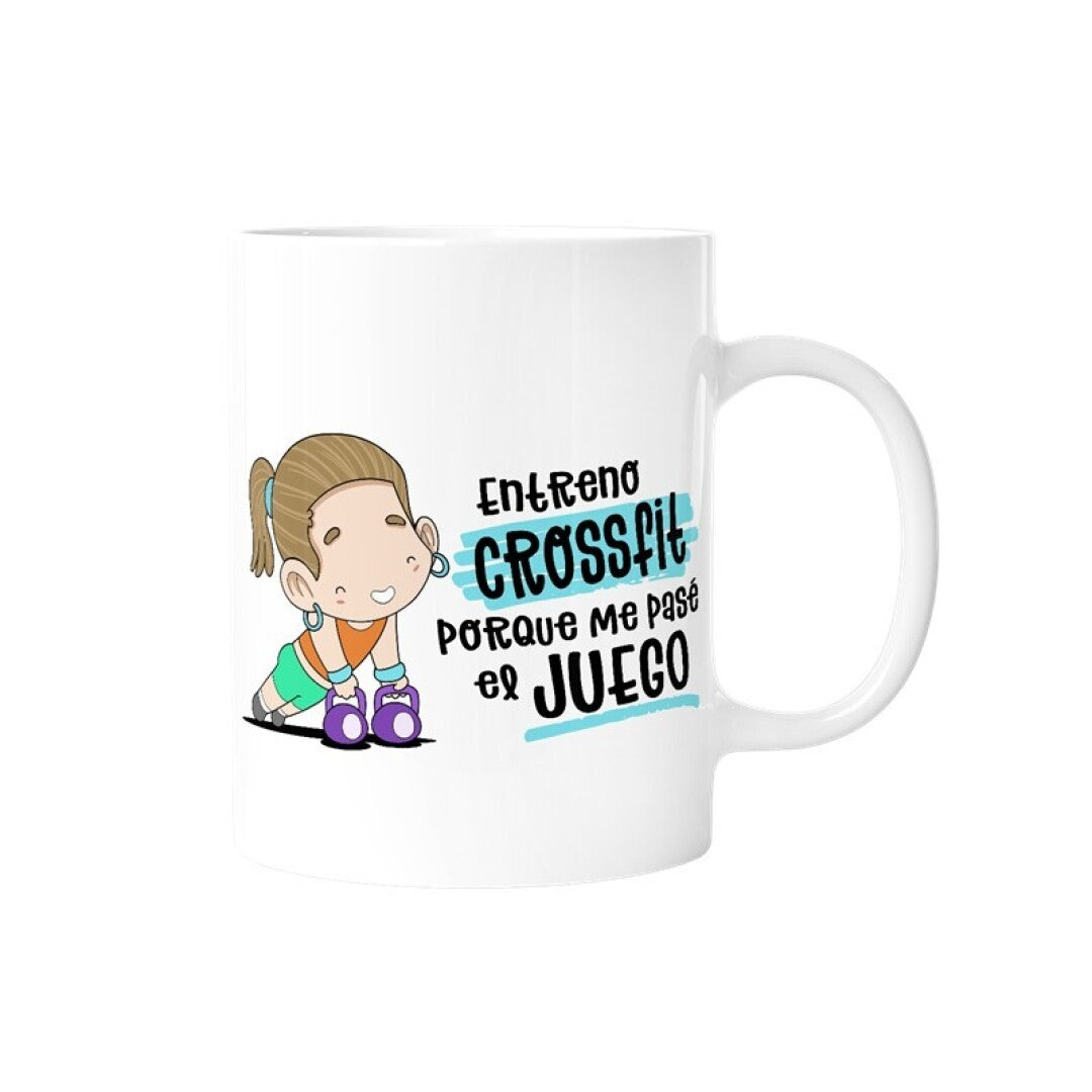 TAZA - ENTRENO CROSSFIT PORQUE ME PASÉ EL JUEGO (MUJER) de MALASAÑA
