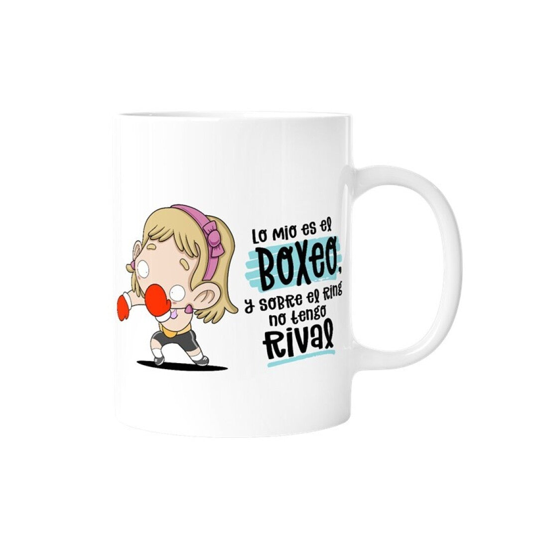 TAZA - LO MÍO ES EL BOXEO Y SOBRE EL RING NO ENCUENTRO RIVAL (MUJER) de MALASAÑA