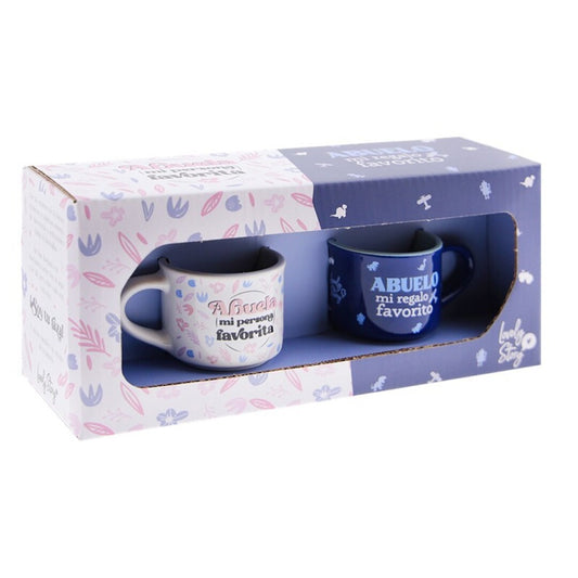SET DE 2 TAZAS MINIS - PACK 50ML - ICE/MAZARINE - ABUELO / ABUELA
