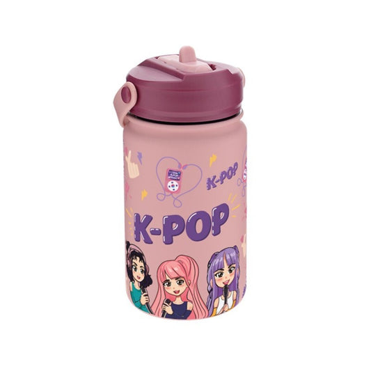 BOTELLA TÉRMICA CON ADAPTADOR INFANTIL  - MAKEUP K-POP
