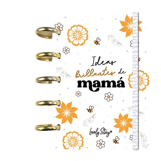 SMART BOOK A6 CON SISTEMA DE DISCOS - 100 HOJAS CUADRICULA 100GR - ICE - IDEAS BRILLANTES DE MAMÁ