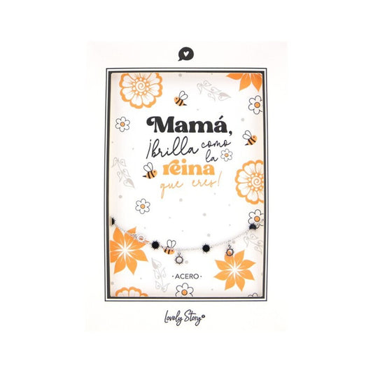 PULSERA DE ACERO PLATEADO - MAMÁ, ¡BRILLA COMO LA REINA QUE ERES!