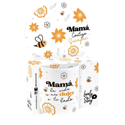 TAZA CERÁMICA 330ML - MAMÁ, LA VIDA ES MÁS DULCE A TU LADO