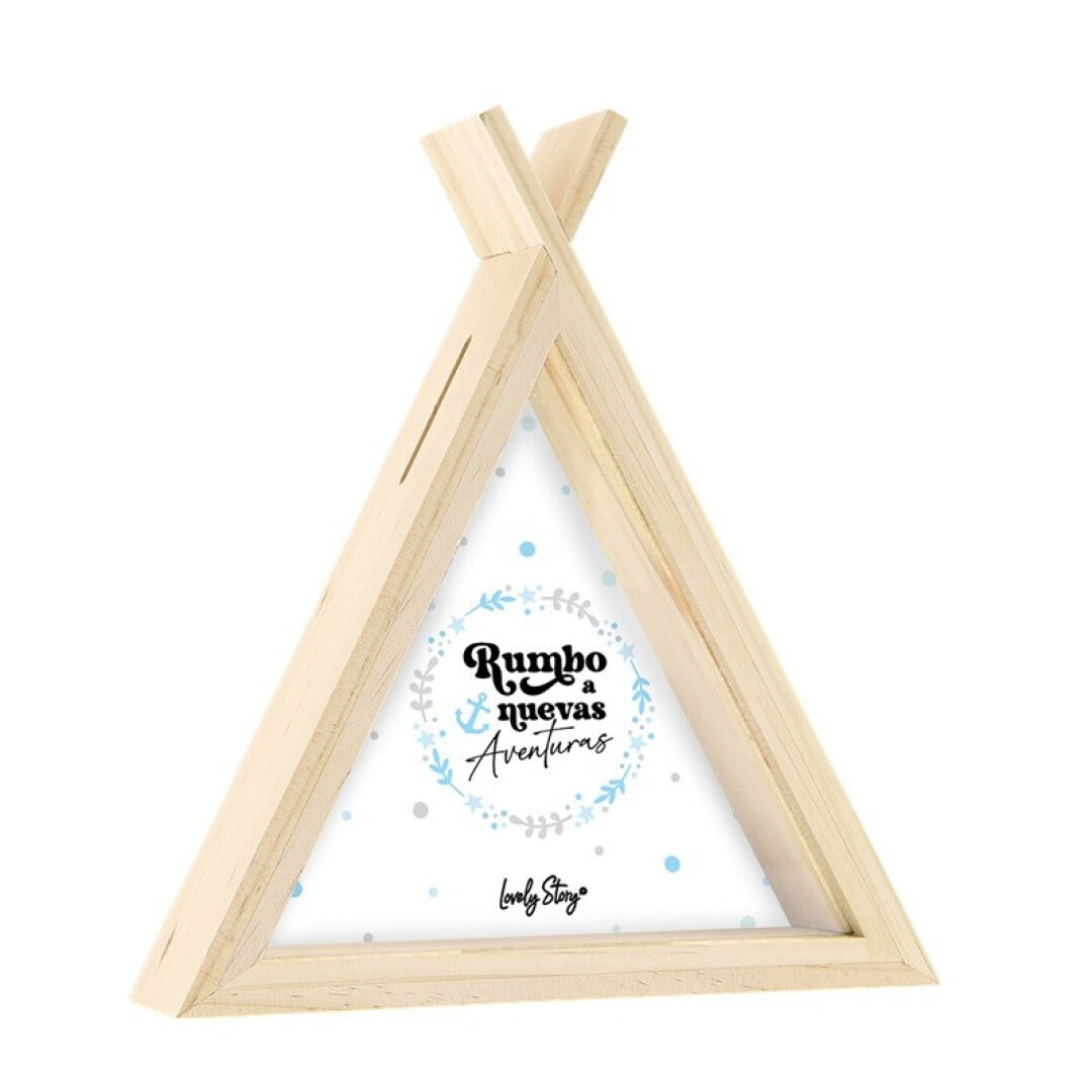 HUCHA TIPI - MADERA - RUMBO A NUEVAS AVENTURAS