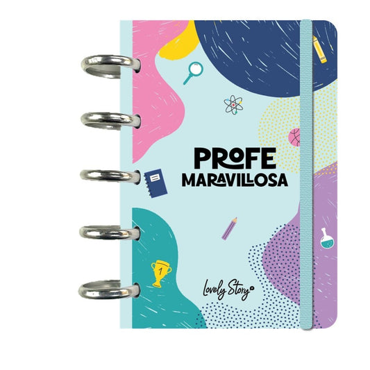 SMART BOOK A6 CON SISTEMA DE DISCOS - 100 HOJAS CUADRICULA 100GR - MINT - PROFE MARAVILLOSA