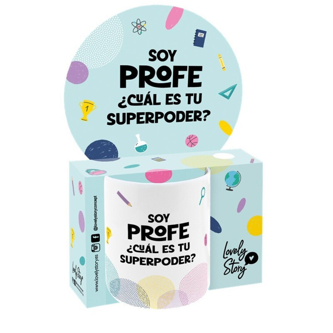 TAZA 330 ML / MUG 330 ML - SOY PROFE ¿CUÁL ES TU SUPERPODER?