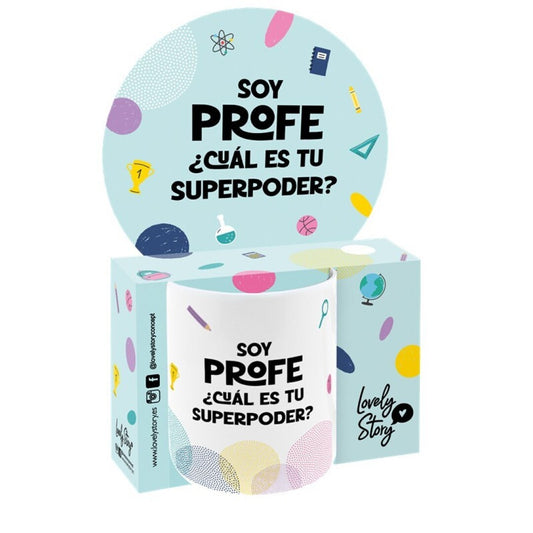TAZA 330 ML / MUG 330 ML - SOY PROFE ¿CUÁL ES TU SUPERPODER?