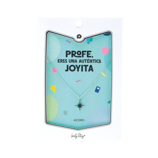 COLGANTE DE ACERO PLATEADO - PROFE, ERES UNA AUTÉNTICA JOYITA