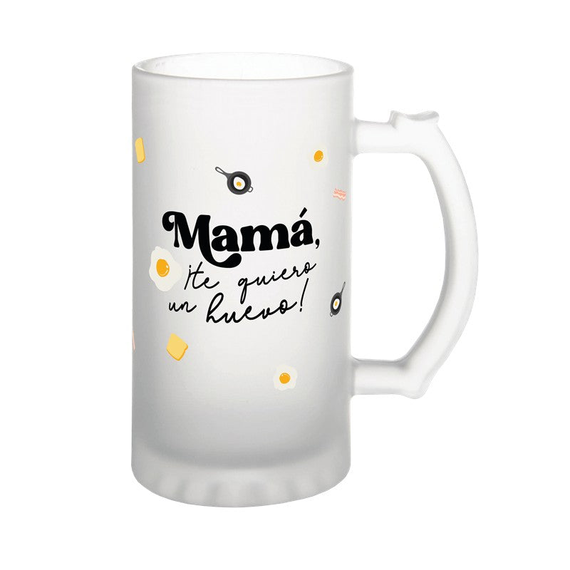 PACK JARRA DE CERVEZA Y CALCETINES - JARRA MAMÁ, TE QUIERO UN HUEVO + CALCETINES EGG