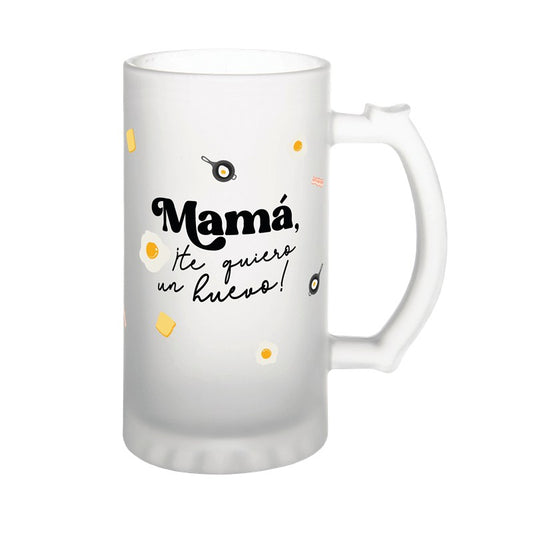 PACK JARRA DE CERVEZA Y CALCETINES - JARRA MAMÁ, TE QUIERO UN HUEVO + CALCETINES EGG