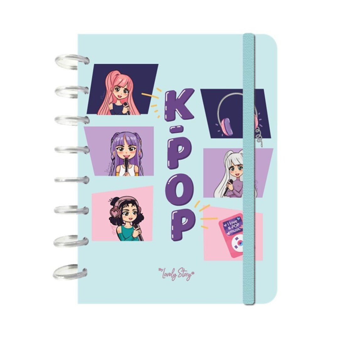 SMART BOOK A5 CON SISTEMA DE DISCOS - 100 HOJAS CUADRICULA 100GR - MINT K-POP