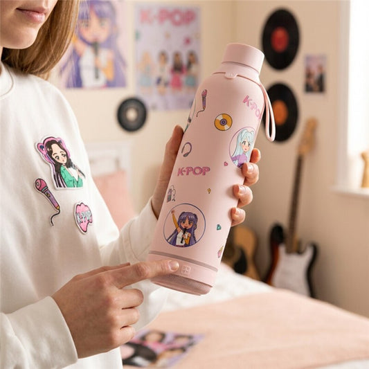 BOTELLA 600ML CON ALTAVOZ  - PINK - K-POP