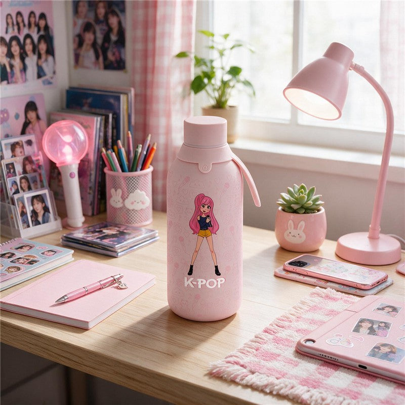 BOTELLA TÉRMICA 500ML - PINK - K-POP