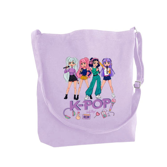 TOTE BAGS COTTON - LILAC - K-POP