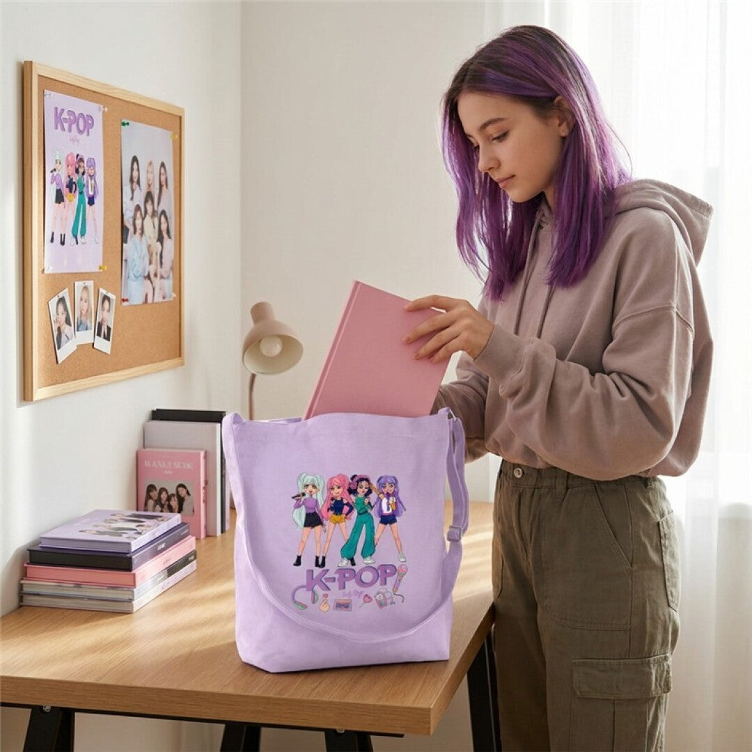 TOTE BAGS COTTON - LILAC - K-POP
