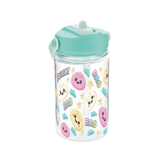 BOTELLA 350ML CON TAPÓN INFANTIL CON PAJITA - MINT- BAO