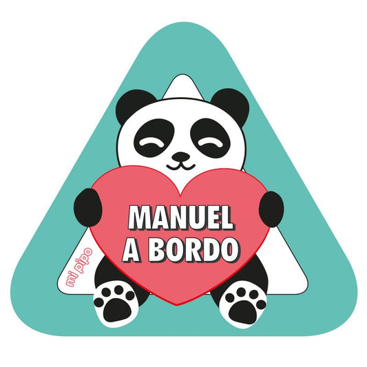 Adhesivo Bebé a bordo Panda para coche personalizado
