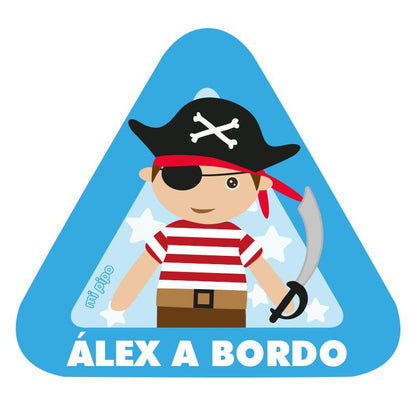 Adhesivo Bebé a bordo Pirata para coche personalizado