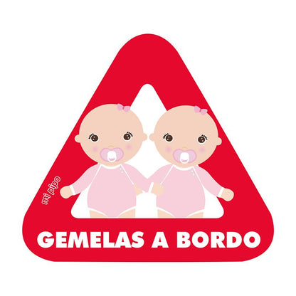 Adhesivo para coche Bebé a bordo 2 Bebés personalizado