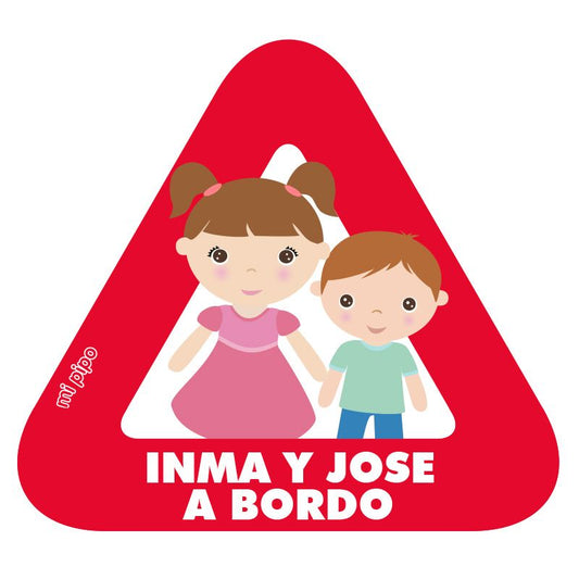 Adhesivo para coche Bebé a bordo Herman@ mayor y herman@ pequeño