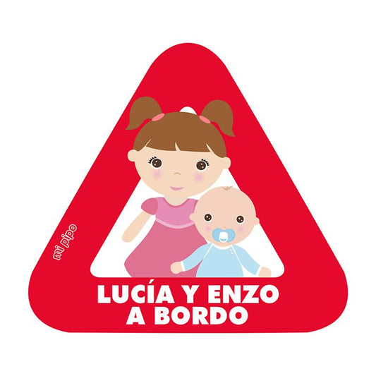 Adhesivo para coche Bebé a bordo Hermana mayor y bebé personalizado