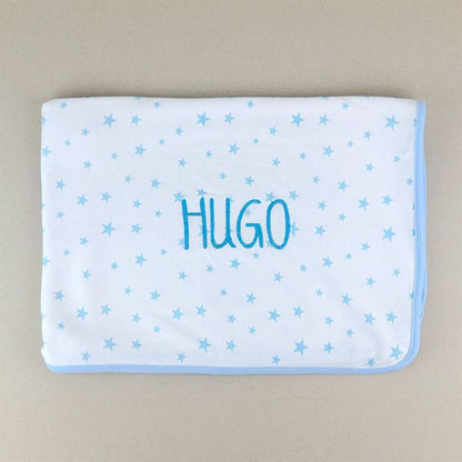 Arrullo Estrellas Azul de algodón Personalizado