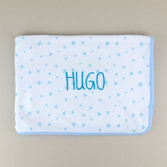 Arrullo Estrellas Azul de algodón Personalizado