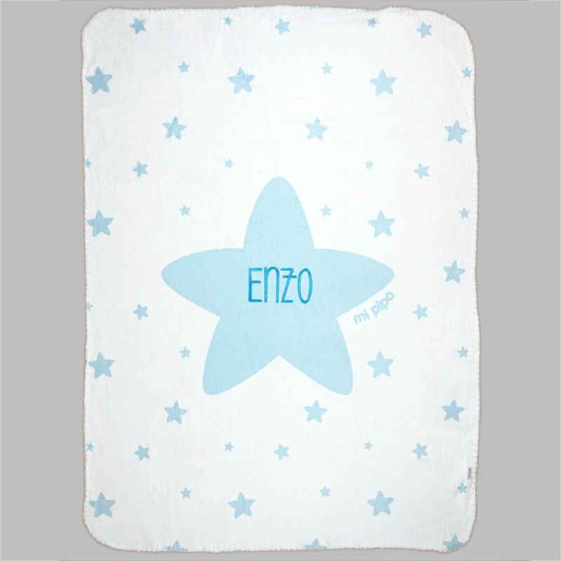 Arrullo Estrellas Azul Personalizado tacto terciopelo