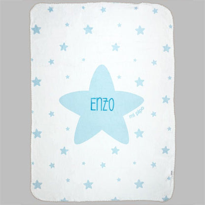 Arrullo Estrellas Azul Personalizado tacto terciopelo